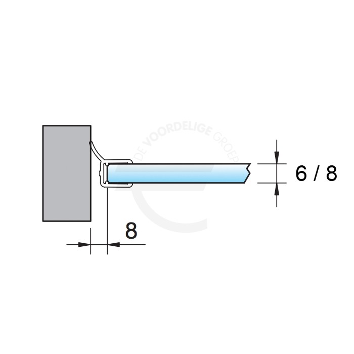 Douchestrip met zijlip afdichting De Voordelige Groep